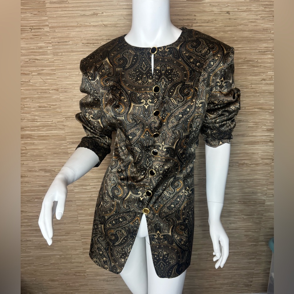 Vintage Silk Paisley Print Blazer